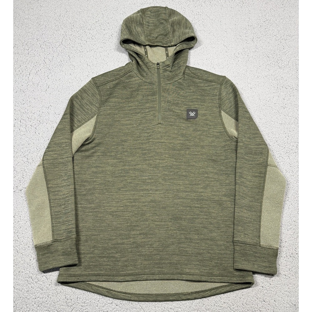 Vortex Hoodie Mens Medium Green Frontier Limits 1/4 Zip Thermal Pullover Knit